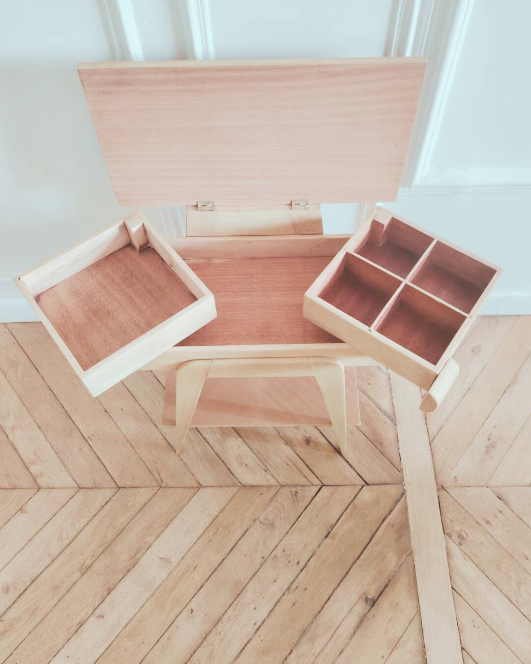 Worker/ Renovated vintage Scandinavian bedside table, 1950s-60s