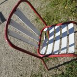 Table and four iron garden chairs from the 1950s