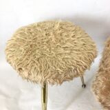 Vintage ottoman and stool set