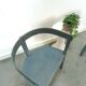 Old wooden blue set of chairs with flowers from Sweden