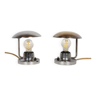 Bauhaus Style Chrome Table Lamps from Napako, 1940s, Set of 2