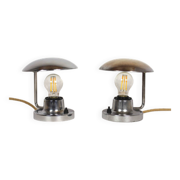 Bauhaus Style Chrome Table Lamps from Napako, 1940s, Set of 2