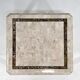 1970s-80s coffee table in stone marquetry and brass.