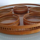 Bamboo and cane tray and coasters
