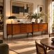 Vintage buffet design by Ico Parisi in ebonised wood, 1950s.