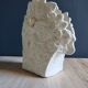 Angel Vase in White Plaster, Vintage Planter with Cherub and Flower Motif