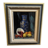 oil on canvas 'the Chinese vase' framed, by C Rielland