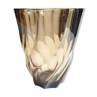 Vintage smoked glass vase