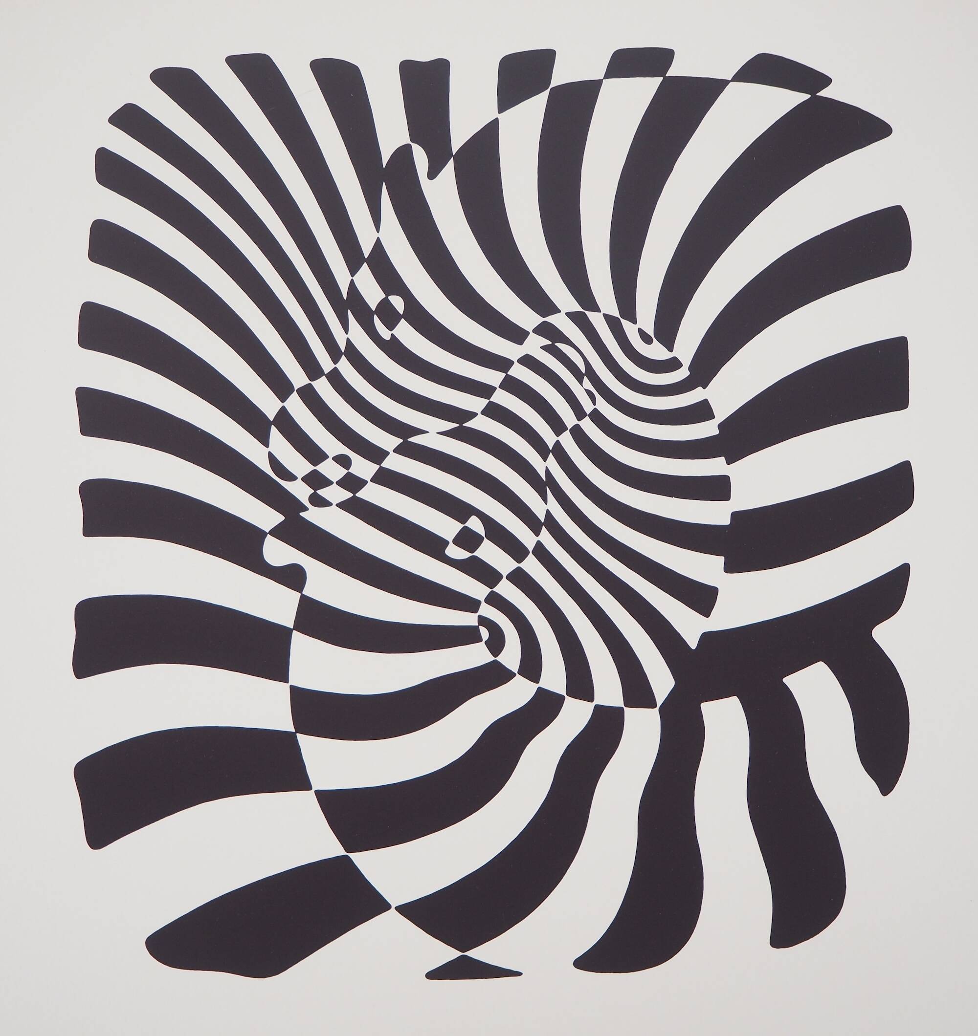 Victor Vasarely: Couple of Zebras - Signed original silkscreen