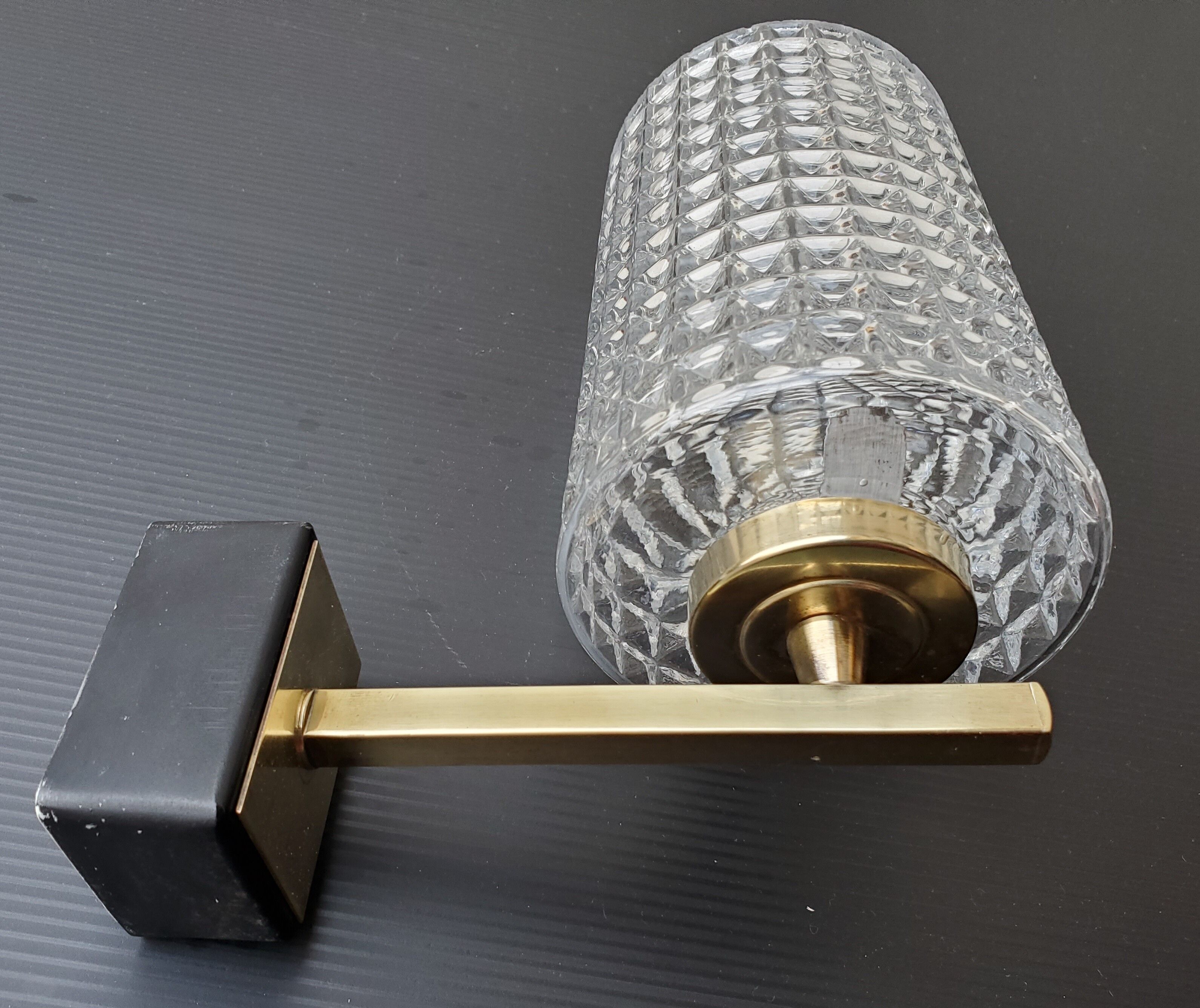 Wall light 60's glass and brass