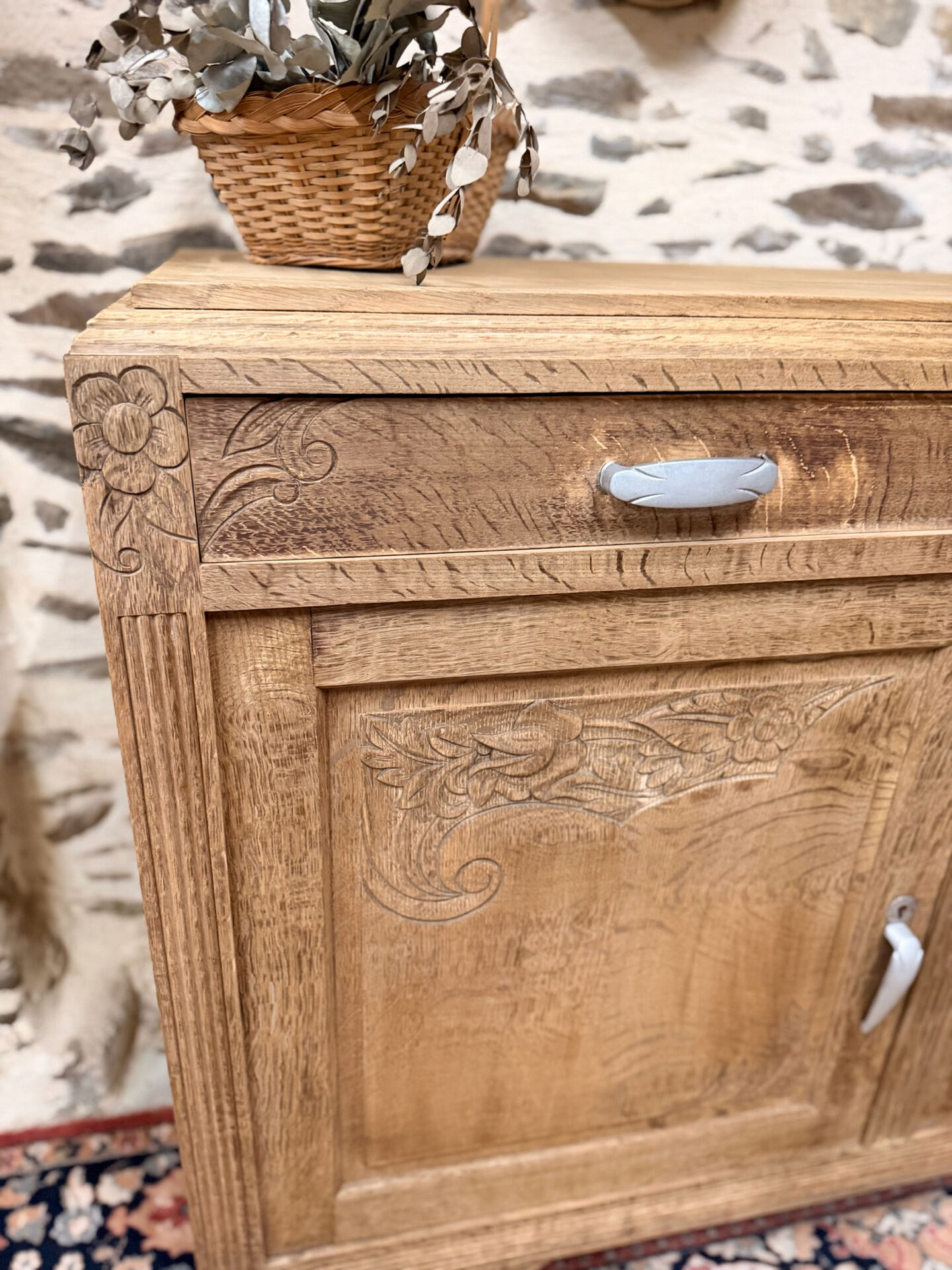 Superb stripped Art Deco wooden buffet