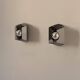 Pair of vintage geometric wall lights in chrome metal, France 1970.