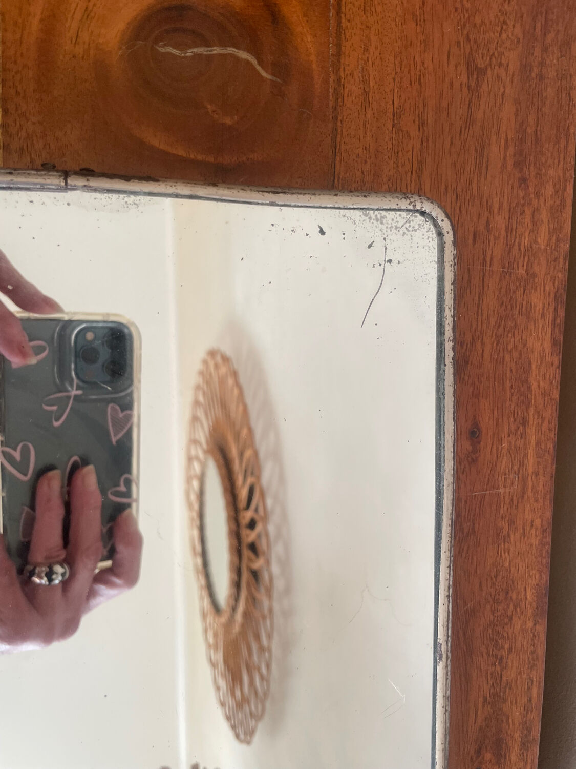 Barber mirror in its original state.