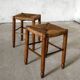 paire de tabourets en bois et paille, 1960