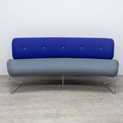 Allermuir Freeflow sofa in blue and grey fabric