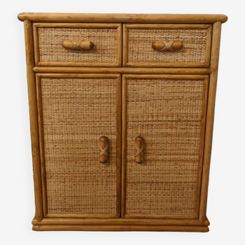 Rattan and wicker chest of drawers