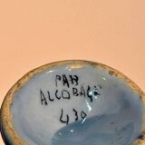 Blue and gold ceramic candle holder