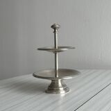 Silver-plated metal tiered dish