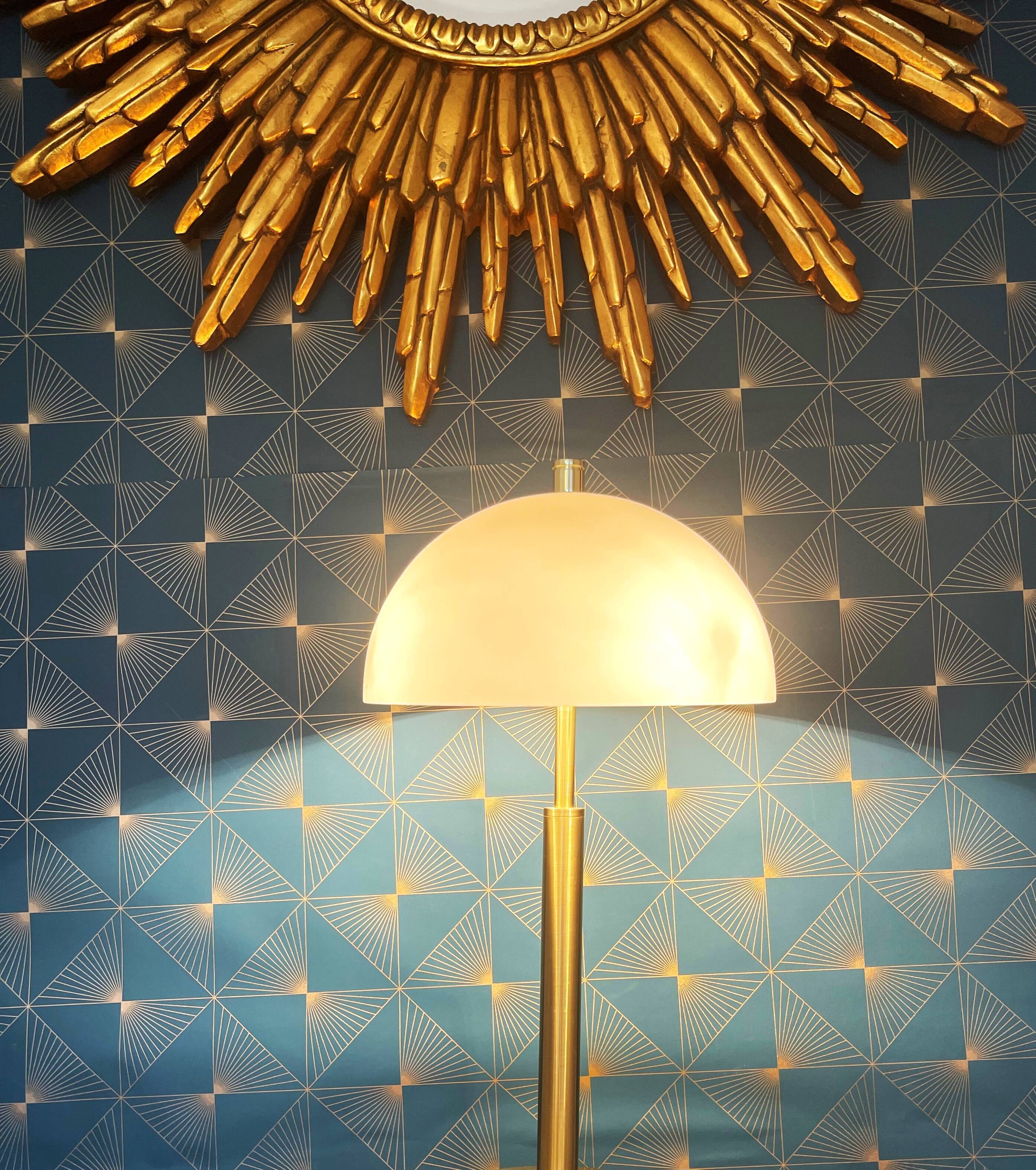 Mirror sun wood gold leaf, 88 cm