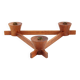 Italian candlestick in brass and Anri Form wood, 1960s.