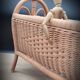 Rattan heart magazine rack