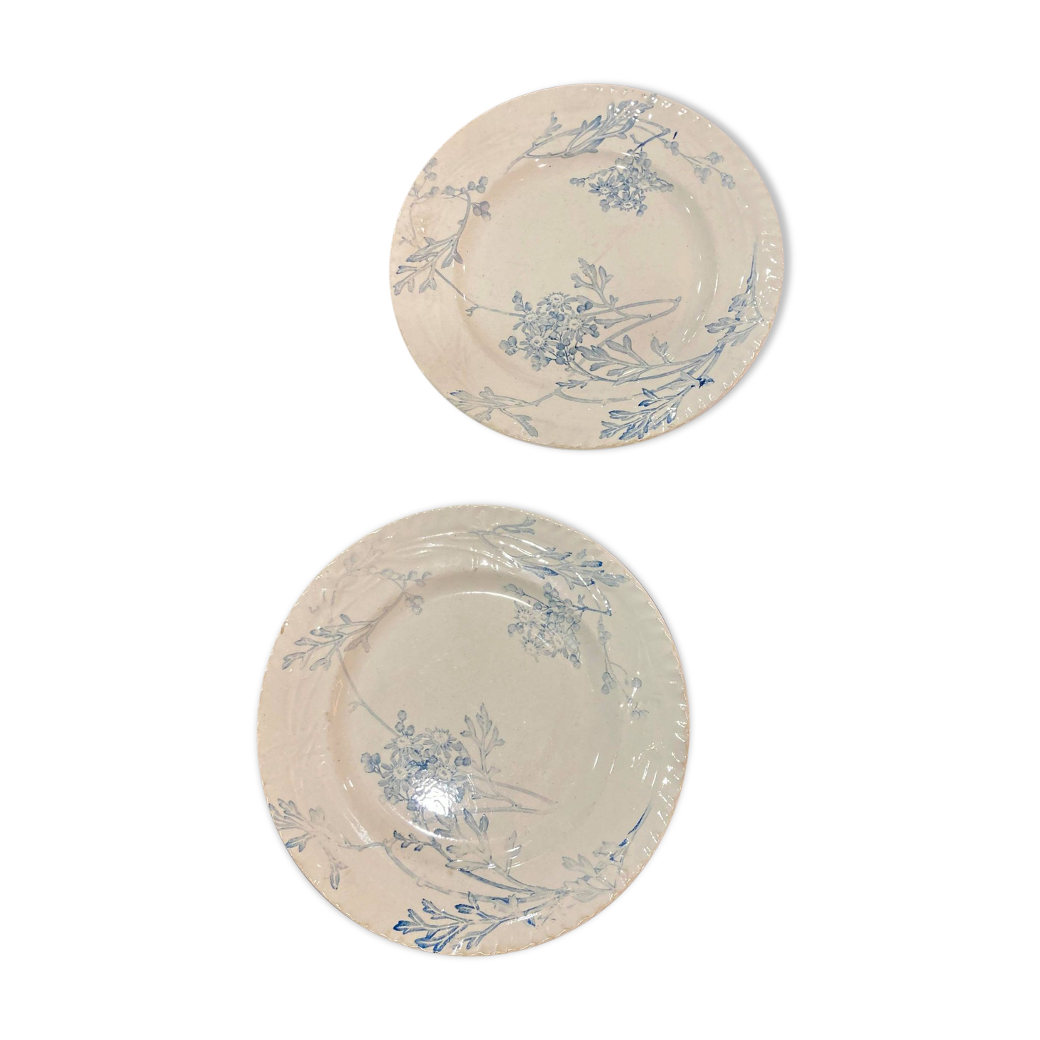 Lot of 2 iron earth compotiers Creil and Montereau model Magenta