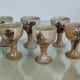 6 footed stoneware cups, Pottery of Vézelay - Albert Breton