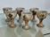 6 footed stoneware cups, Pottery of Vézelay - Albert Breton