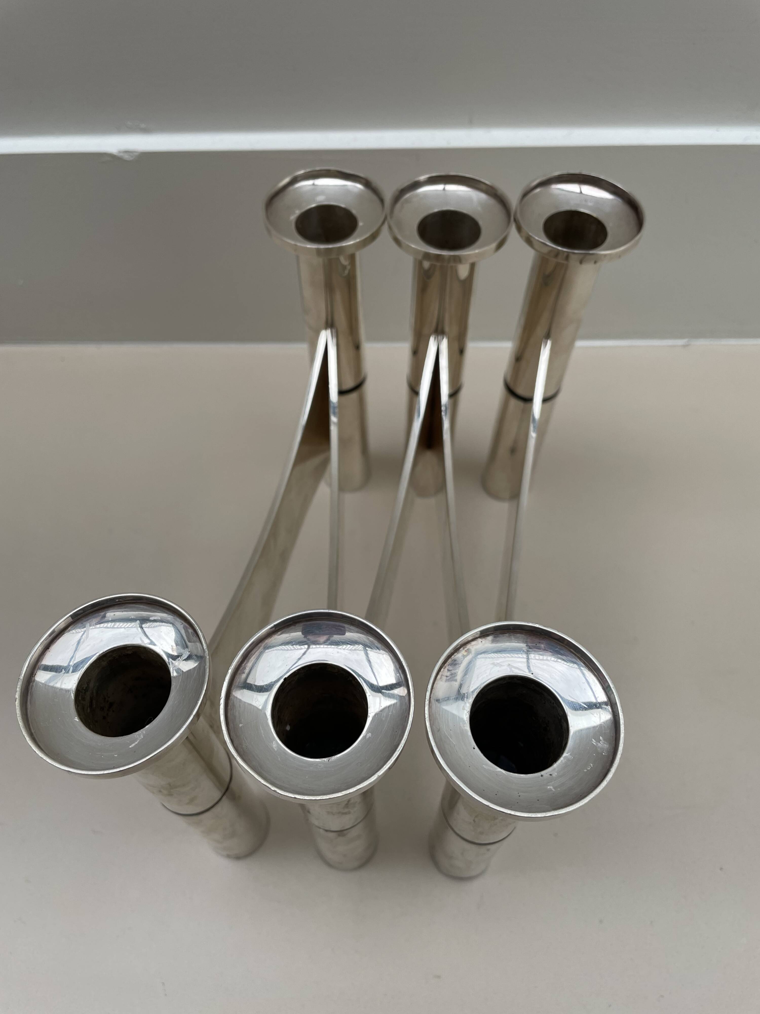 Candle Holder in Silver Metal