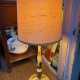 Wooden candle holder transformed into a lamp