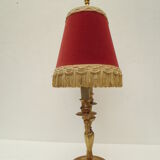 Table lamp and desk in bronze and gilded metal, hot water bottle style