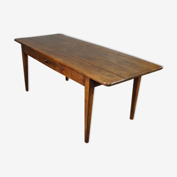 Old French oak dining table from the early 19th century