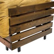 Mid-Century living room sofa in cognac , small model design