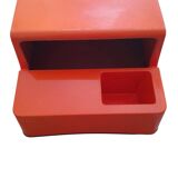 Ozoo Space Age orange bench chest, design by Marc Berthier, 1970s.