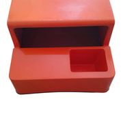 Ozoo Space Age orange storage bench, design by Marc Berthier, 1970s.