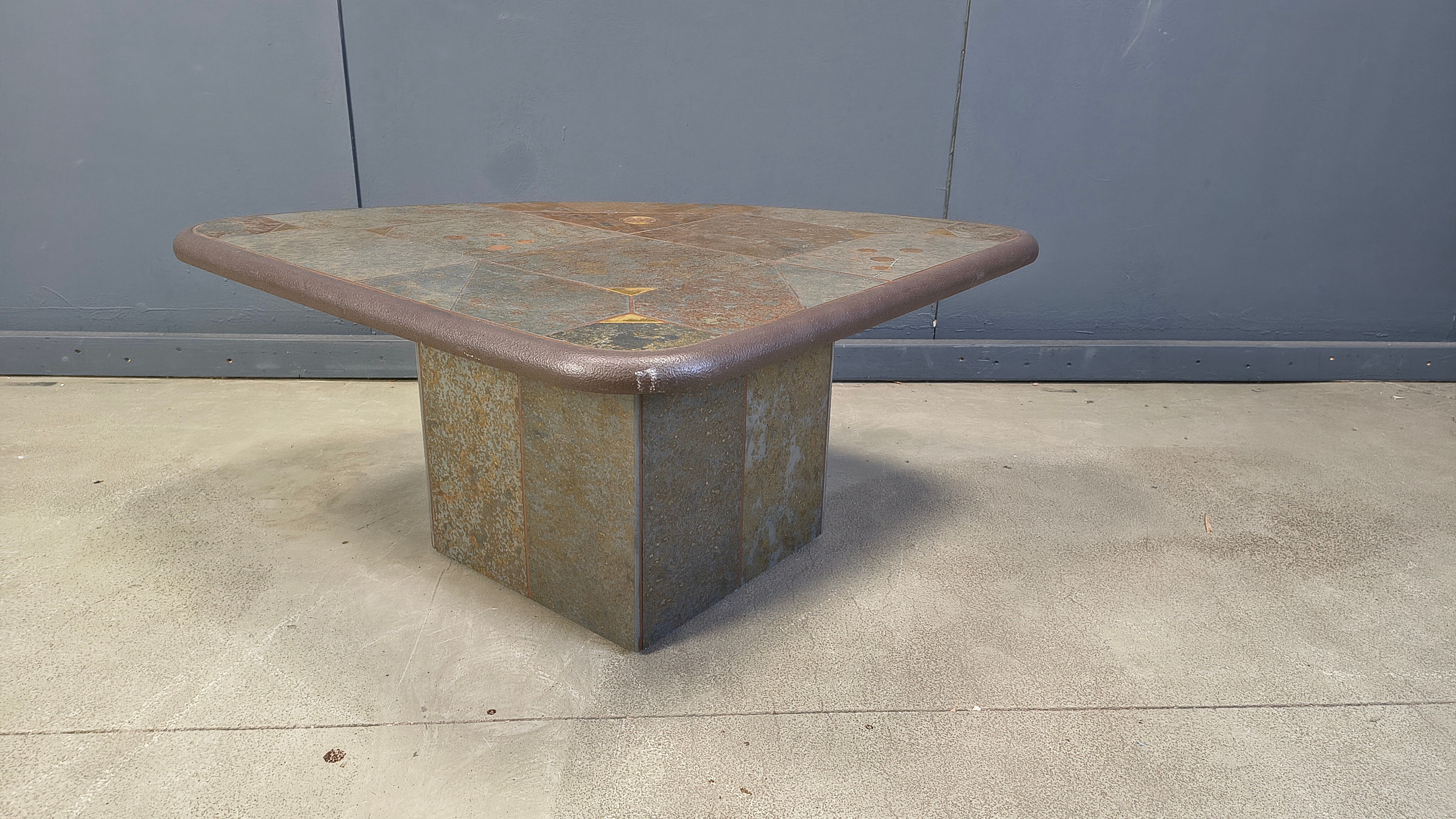 Vintage triangular Kingma style coffee table, 1970s