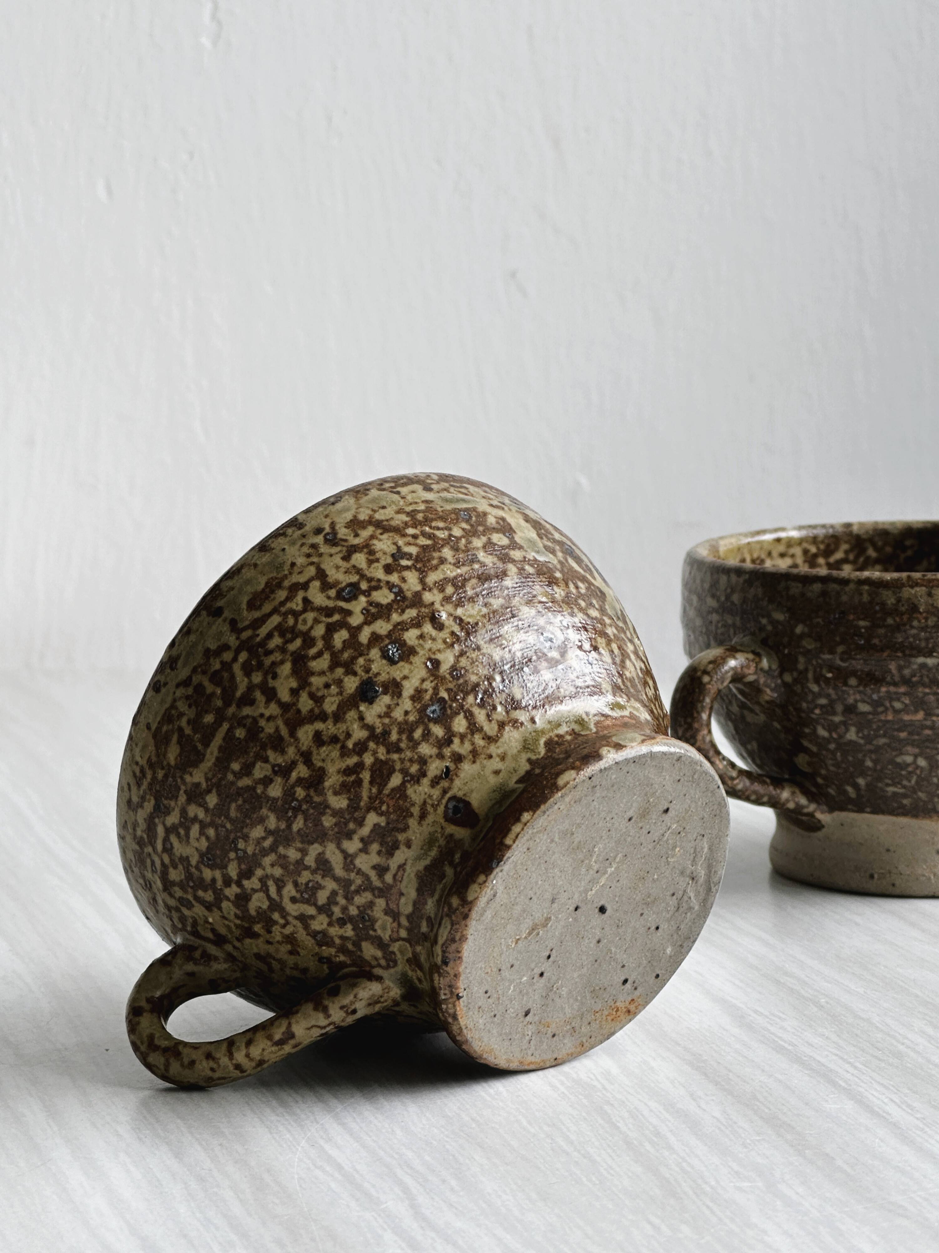 Set of 3 rustic handmade ceramic mugs