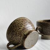 Set of 3 rustic handmade ceramic mugs