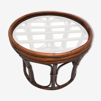 Vintage bamboo and rattan stool
