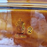 Plat Ovale Ancien Faïence K&G Luneville Décor Quadrillé 37 x 15.5 cm