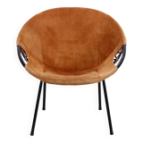 Two vintage suede balloon chairs from Lusch Erzeugnis