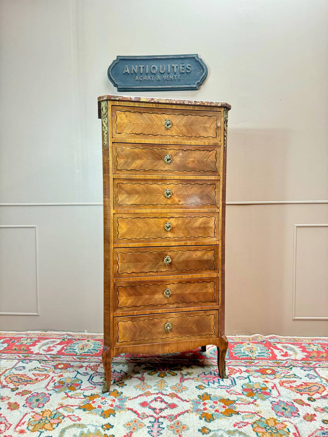 19th Century Transition Style Marquetry Weekly Planner