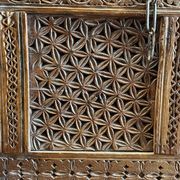 Afghanistan XIXth century wedding chest entirely hand-carved with floral decorations.