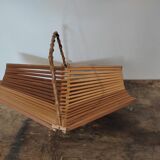 Foldable fruit basket made of wood and vintage bamboo