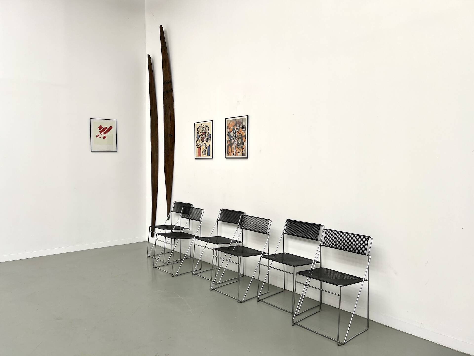 Set of 6 Nuova X-Line chairs, 1977