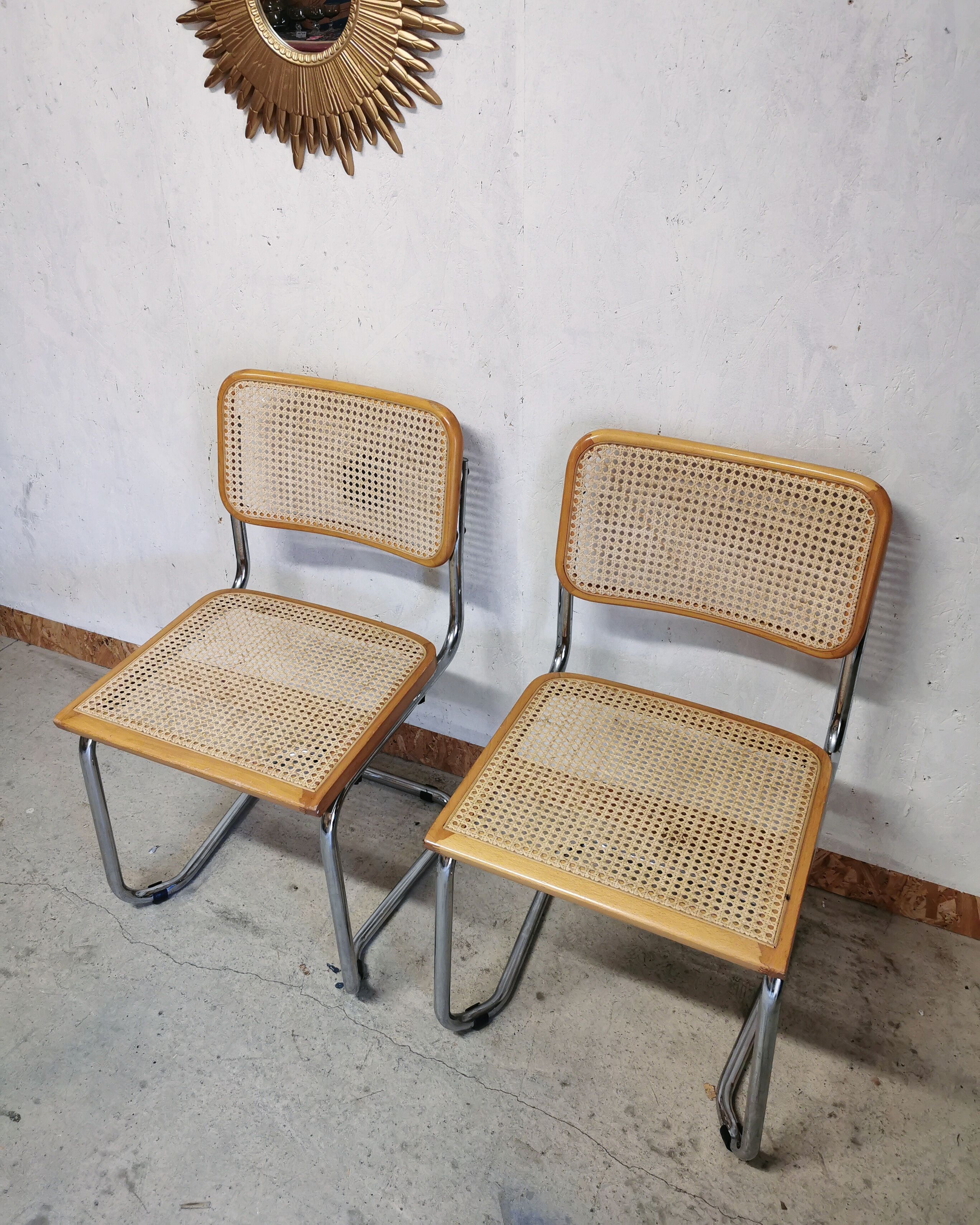 Pair of chairs Marcel Breuer model Cesca B32