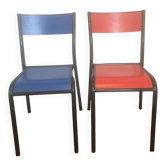Paire de chaises d’école Mullca 510 vintage