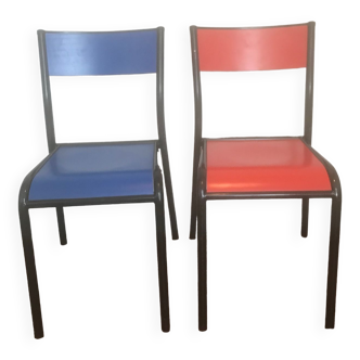 Pair of vintage Mullca 510 school chairs