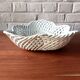 Large white twisted ceramic basket
