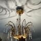 Old bronze waterfall chandelier with crystal tassels